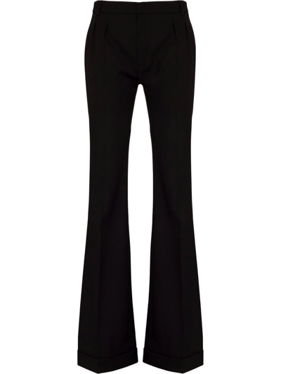 Saint Laurent Grain De Poudre Tailored Trousers In Black