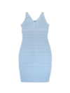 Katiej Nyc Kids' Girl's V-neck Stretch-knit Dress In Baby Blue