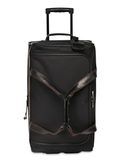 Longchamp Boxford Wheeled Canvas Duffle Bag In Black