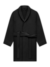 Fear Of God Cropped-sleeve Cotton-waffle Robe In Black