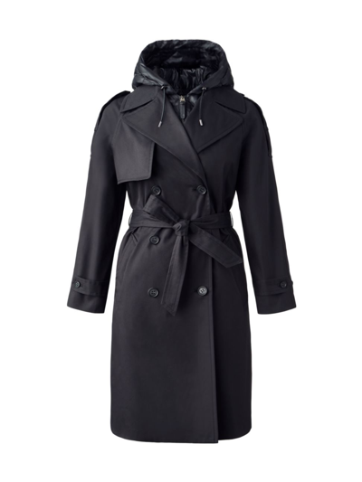 Mackage Trisha Hooded Trench Coat In Black