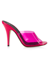 Giuseppe Zanotti Curvy Leather & Pvs Mule Sandals In Fuchsia