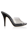 Giuseppe Zanotti Curvy Leather & Pvs Mule Sandals In Black