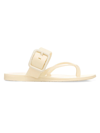Veronica Beard Salva Jelly Buckle Slide Sandals In White