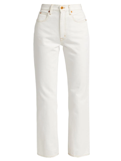 Slvrlake London High-rise Straight Ankle Jeans In Natural White