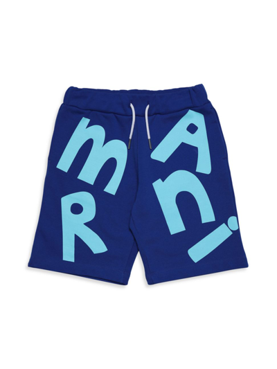 Marni Kids' Logo-print Detail Bermuda Shorts In Surf Bluette