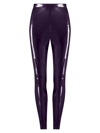 Commando Faux Patent Leather Leggings In Aubergine