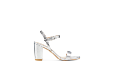 Stuart Weitzman Dancer 75 Block Sandal The Sw Outlet In Silver