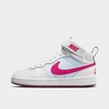 Nike Court Borough Mid 2 Little Kids' Shoes In Pure Platinum,white,sangria,pink Prime