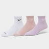 Nike Everyday Plus Cushioned Training Ankle Socks (3-pack) Size Large Cotton/polyester/spandex In Multi-color