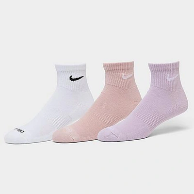 Nike Everyday Plus Cushioned Training Ankle Socks (3-pack) Size Large Cotton/polyester/spandex In Multi-color