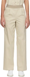 Essentials Beige Twill Relaxed Lounge Pants In Wheat