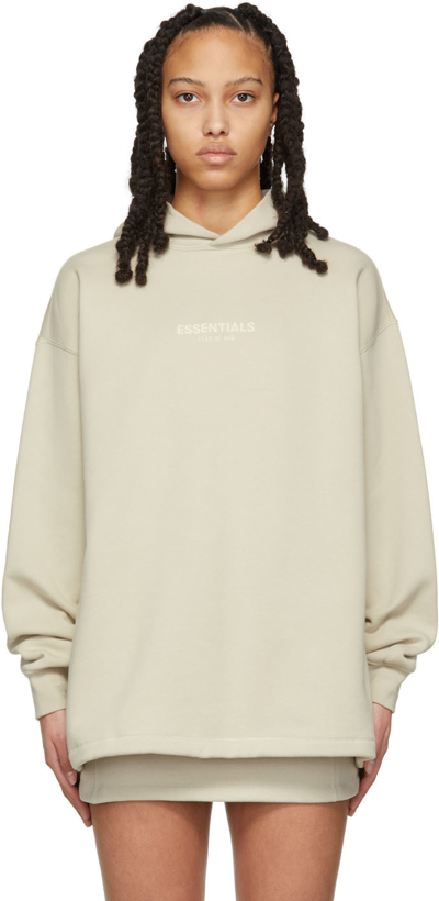 Essentials Beige Relaxed Hoodie In Wheat