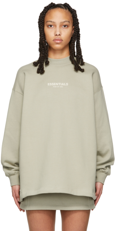 Essentials Green Relaxed Crewneck Sweatshirt In Seafoam