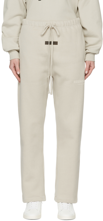 Essentials Beige Relaxed Lounge Pants In Wheat