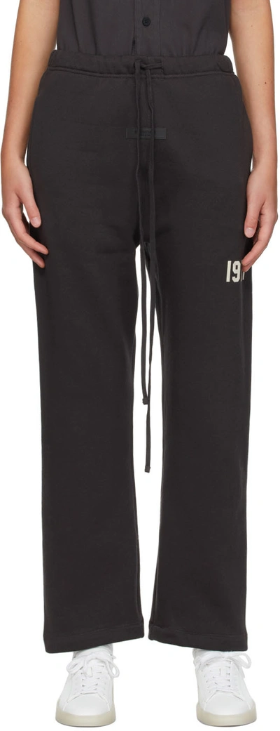 Essentials Black Relaxed '1977' Lounge Pants In Iron