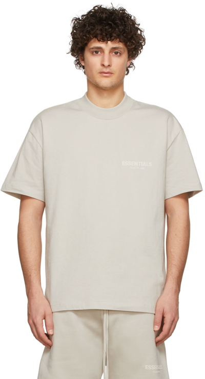 Essentials Beige Cotton Jersey T-shirt In Wheat