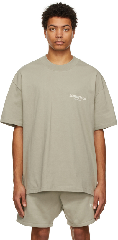 Essentials Green Cotton Jersey T-shirt In Seafoam