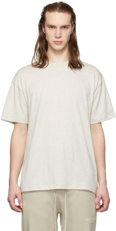Essentials Three-pack Off-white Jersey T-shirts In Light Oatmeal