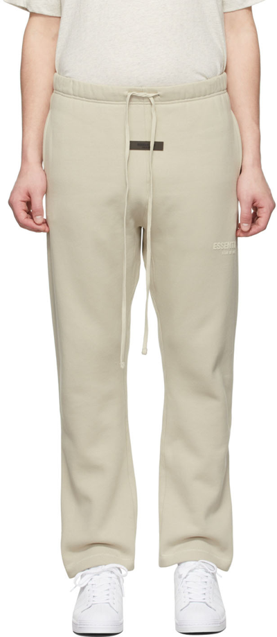 Essentials Beige Cotton Lounge Pants In Wheat