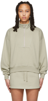 ESSENTIALS GREEN 1/2 ZIP PULLOVER SWEATSHIRT