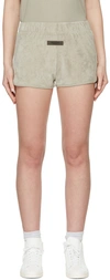 Essentials Green Velour Beach Shorts In Seafoam