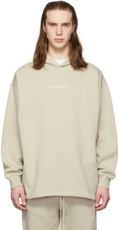 Essentials Beige Relaxed Hoodie In Wheat