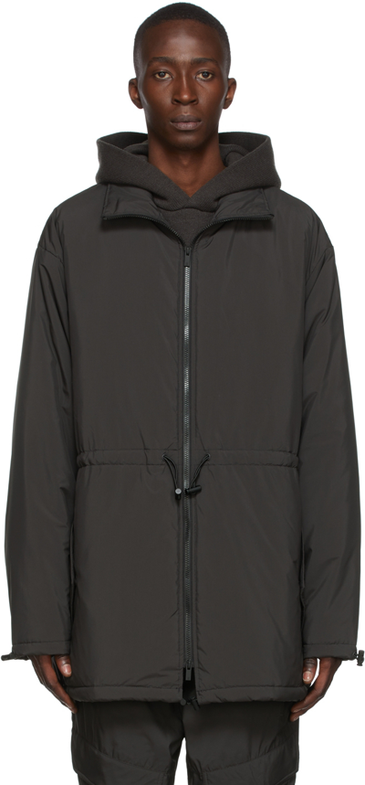 Essentials Black Polyester Jacket In Iron