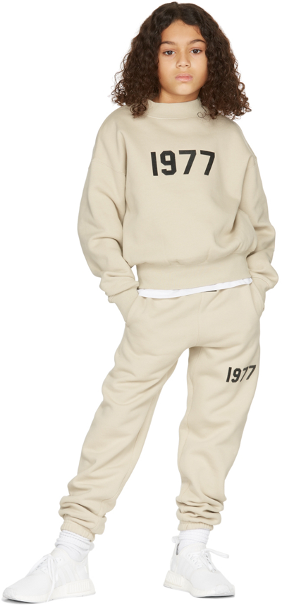 Essentials Kids Beige '1977' Lounge Pants In Wheat