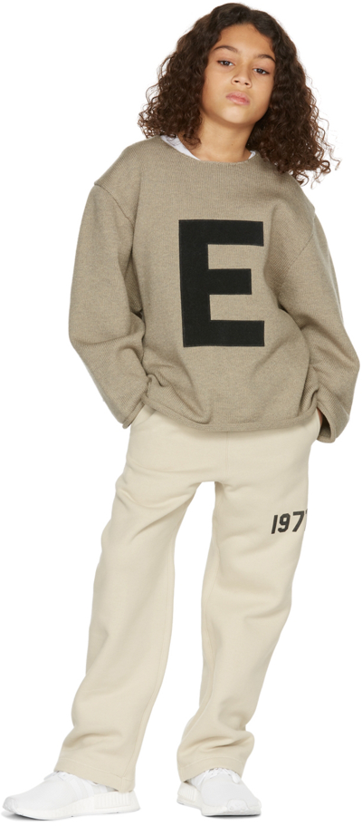 Essentials Kids Beige '1977' Relaxed Lounge Pants In Wheat