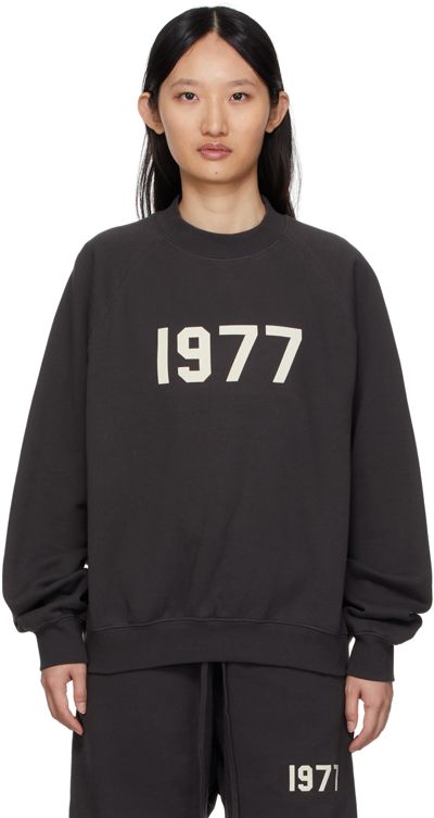 Essentials Black '1977' Sweatshirt In Iron