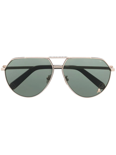 Philipp Plein Pilot-frame Sunglasses In Gold