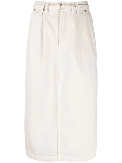 Essentiel Antwerp Bister Kneelength Denim Skirt In Dirty White | ModeSens