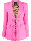 Blumarine Peak-lapels Lace-up Blazer In Pink