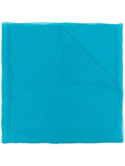 Alberta Ferretti Long Silk Scarf In Blue