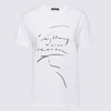 Ann Demeulemeester Printed Cotton Jersey T-shirt In White