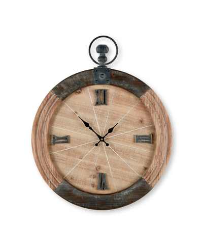Art For The Home Wood Pocket Watch Clock Wall Art In Brown
