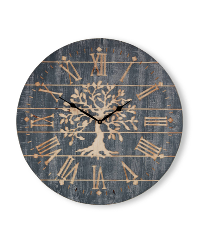 Art For The Home Timepiece Tree Clock Wall Art In Gray/copper
