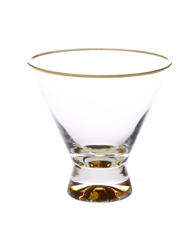 Classic Touch Set Of 6 Dessert Cups With Base And Rim In Gold