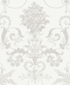 Laura Ashley Josette Wallpaper In Dove Gray And White