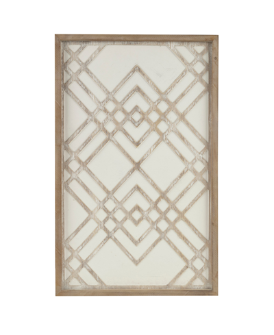 Madison Park Exton Geo Carved Wood Panel Wall Decor In Natural,white