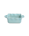 Casafina Stoneware White Square Ruffle Baker With Handles In Robins Egg Blue
