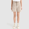 Woolrich Check-print Seersucker Shorts In Beige Check