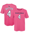 Outerstuff Girls Preschool Deshaun Watson Pink Houston Texans Player Mainliner Name And Number T-shirt In Pink