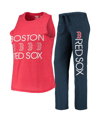 Concepts Sport Women's  Navy, Red Boston Red Sox Meter Muscle Tank Top And Pants Sleep Set In Navy/red