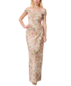 ADRIANNA PAPELL OFF-THE-SHOULDER FLORAL GOWN