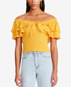 BB DAKOTA BY STEVE MADDEN BB DAKOTA BY STEVE MADDEN DID I FLUTTER OFF-THE-SHOULDER TOP