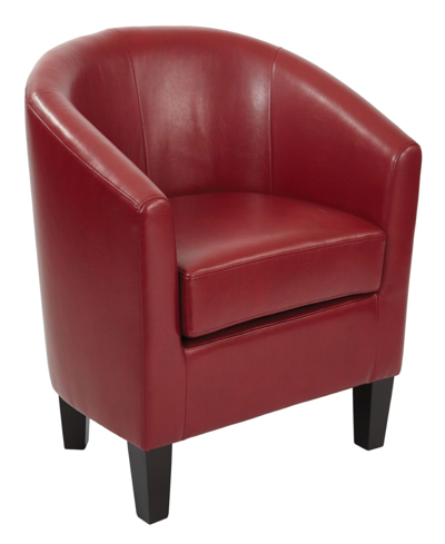 Osp Home Furnishings Ethan Fabric Tub Chair With Wood Legs In Crimson Red