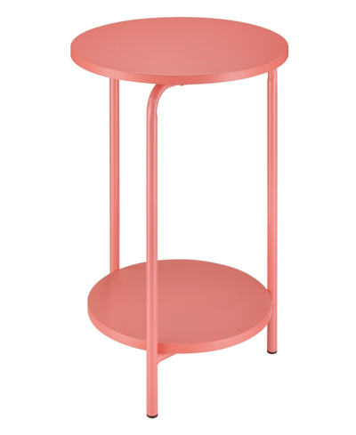 Osp Home Furnishings Elgin Metal Accent Table In Coral