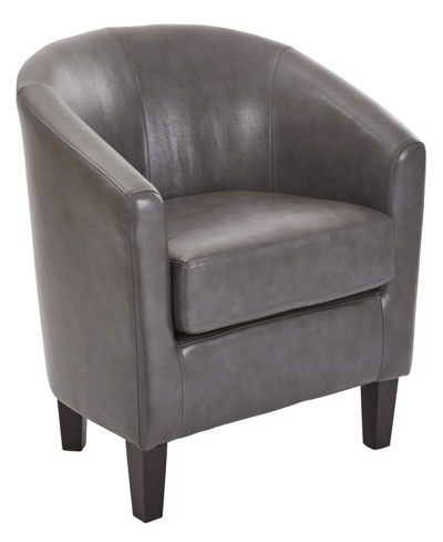 Osp Home Furnishings Ethan Fabric Tub Chair With Wood Legs In Pewter